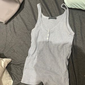 this is a blue and white striped brandy tank. this has only been worn at night.